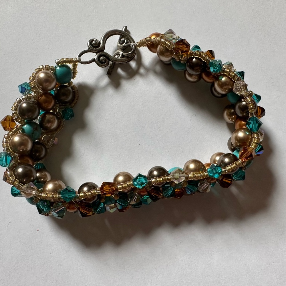 Reversible Statement Bracelet With Teal Stones, S… - image 6